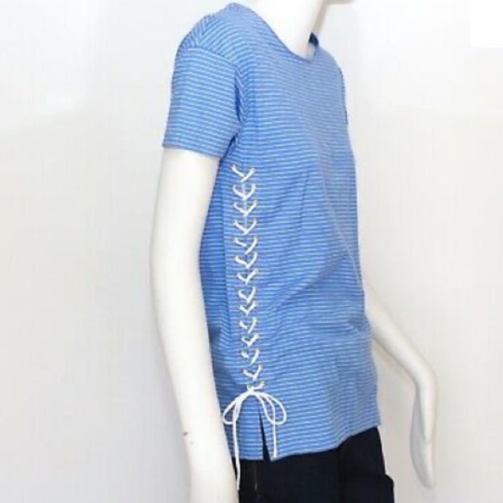 J. CREW Lace up striped tunic tee